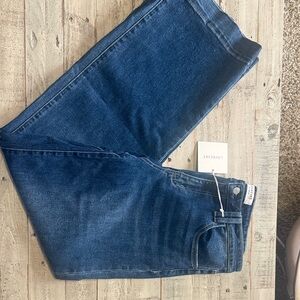 Lovervet Mid-Rise Dark Blue Wide Leg Jeans